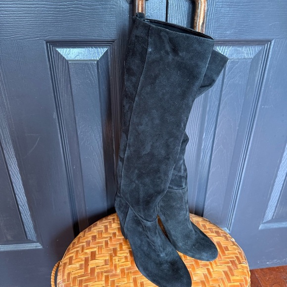 Sam Edelman Black Caprice Suede Boots Sz 8 - Picture 7 of 16